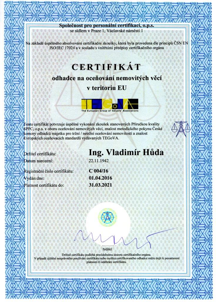  Certifikt EU Ing. Vladimr Hda